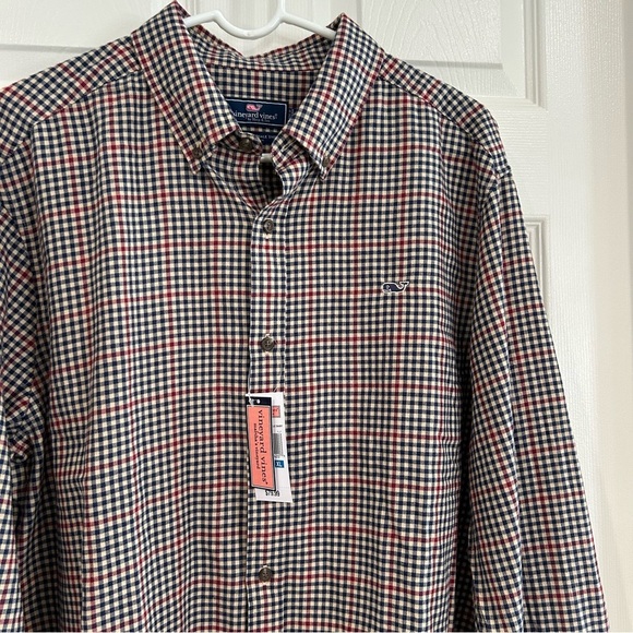 Vineyard Vine's NEW Mens Classic Fit Whale Button Up Flannel Plaid Shirt XL - Picture 9 of 14